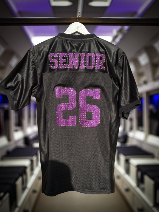 Custom Glitter & Bling Senior 26 Football Jersey | Senior Night Shirt | Class of 2026