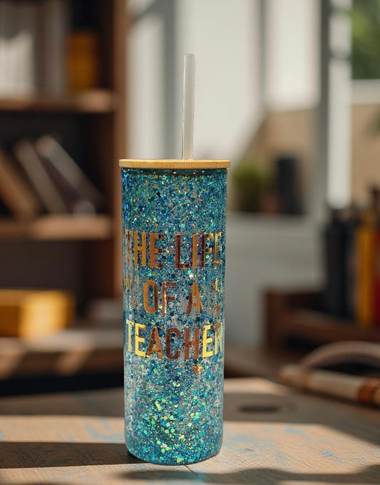 20oz Snow Globe Style Glass Cup – “Life of a…” Customizable