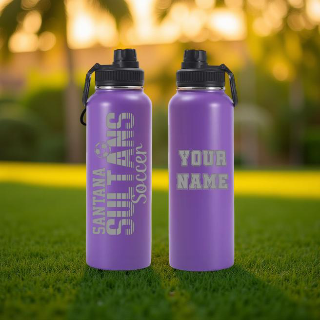 32oz Santana Soccer Laser-Engraved Hydro Water Bottle