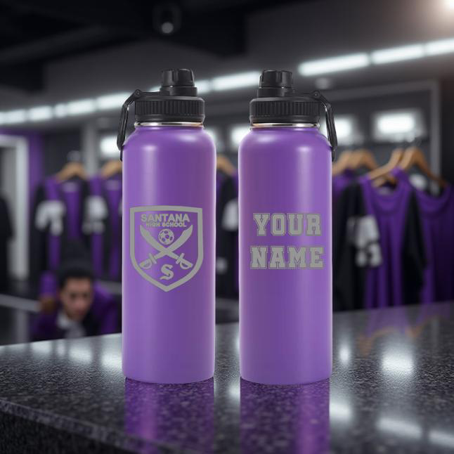 32oz Santana Soccer Laser-Engraved Hydro Water Bottle