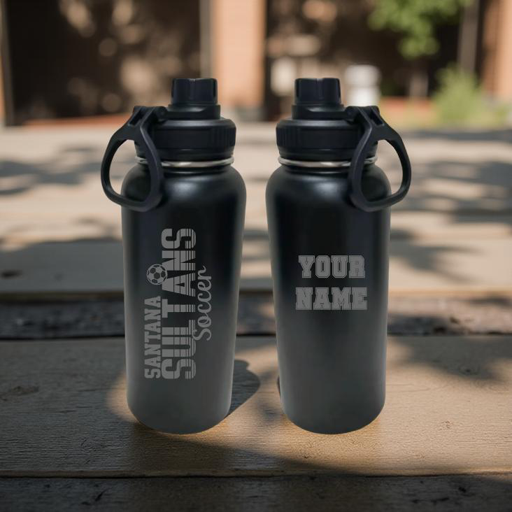 32oz Santana Soccer Laser-Engraved Hydro Water Bottle