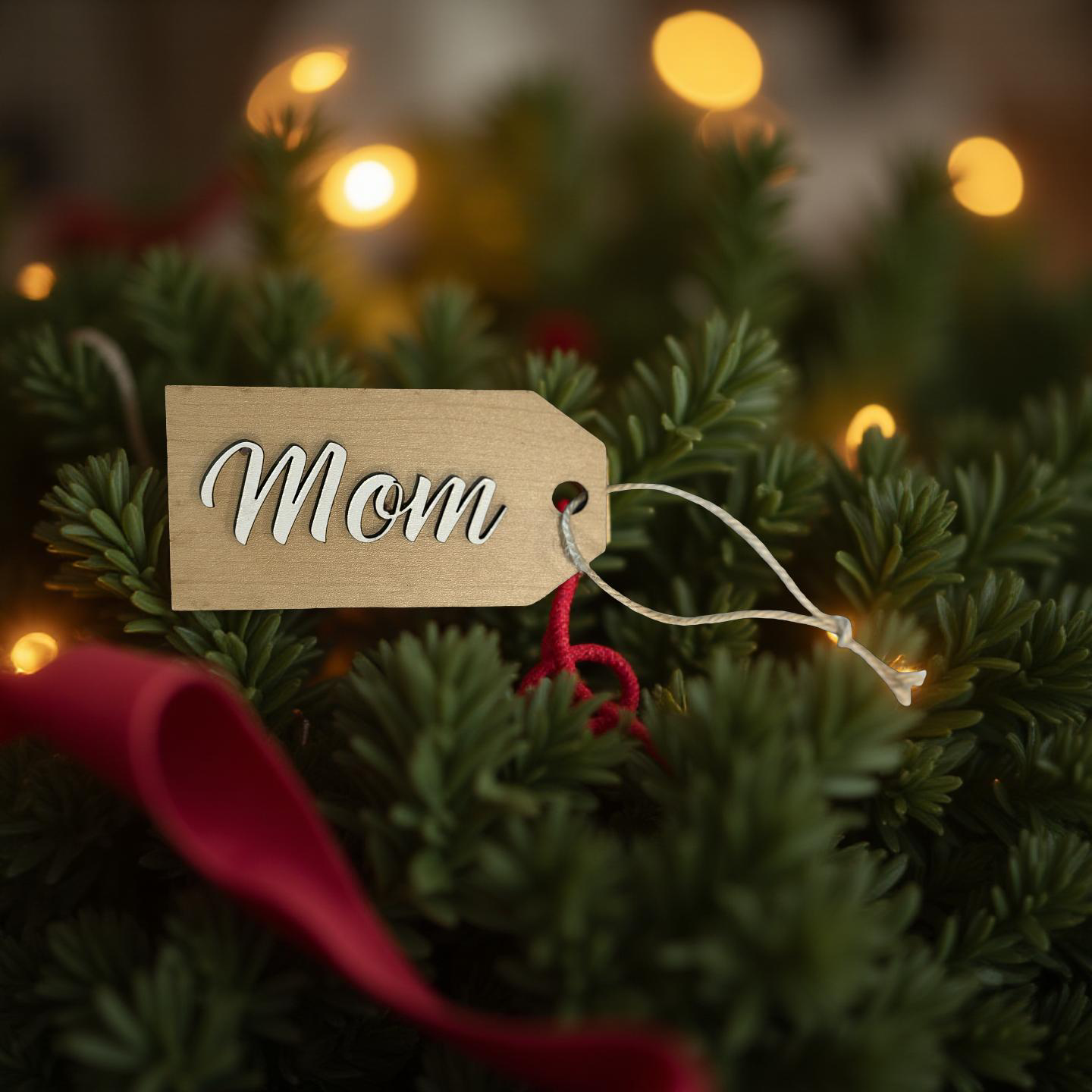 Personalized Wood Stocking Tags with Acrylic Names