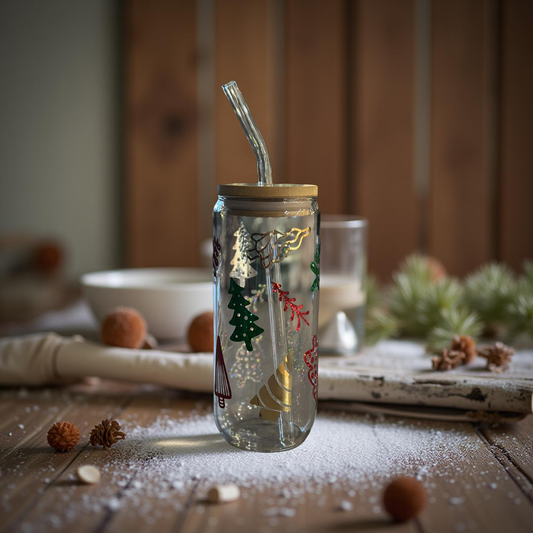 Christmas Glass Can Cup