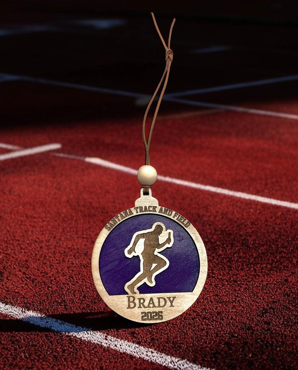 Personalized Track & Field Athlete Ornament | Custom Senior Night Gift | Track Team Basket Tag
