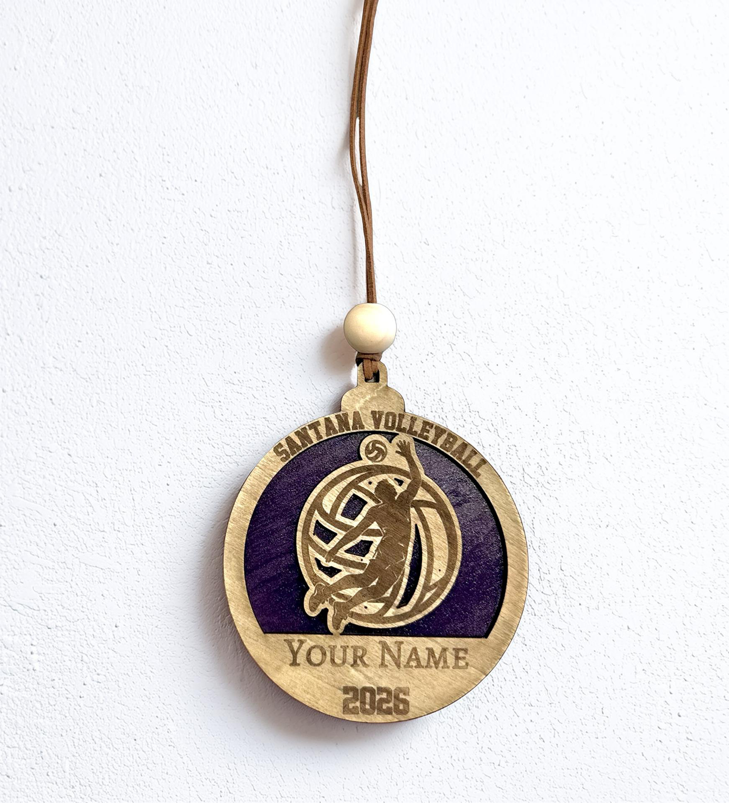 Santana Boys Volleyball Personalized Wood Ornament | Senior Night Basket Name Tag