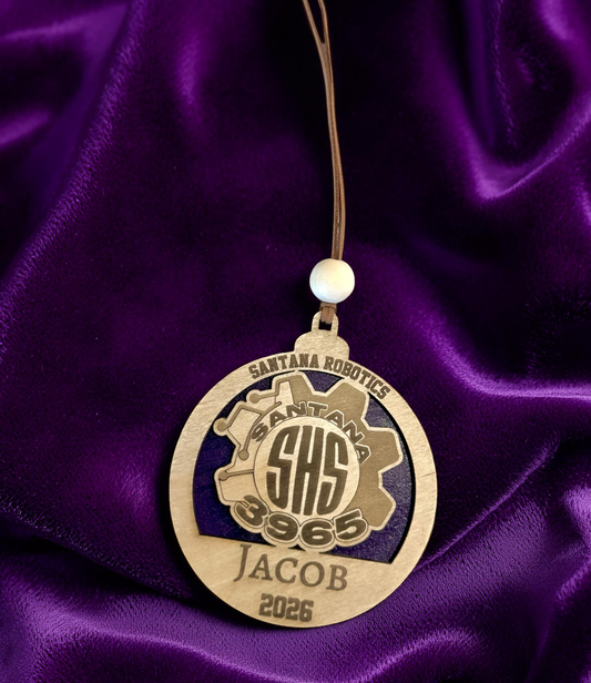 Santana Robotics Personalized Wood Ornament | Senior Night Basket Tag