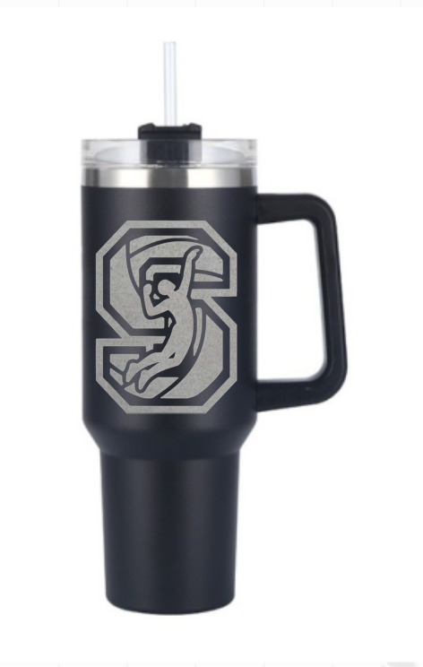 40 oz powder coated tumbler with handle