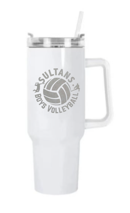 40 oz powder coated tumbler with handle