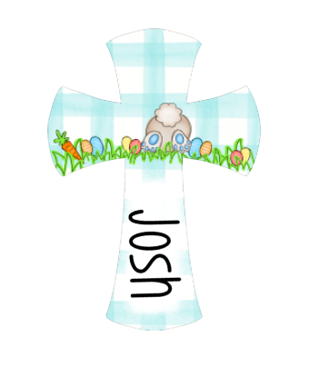 Personalized easter basket cross tag