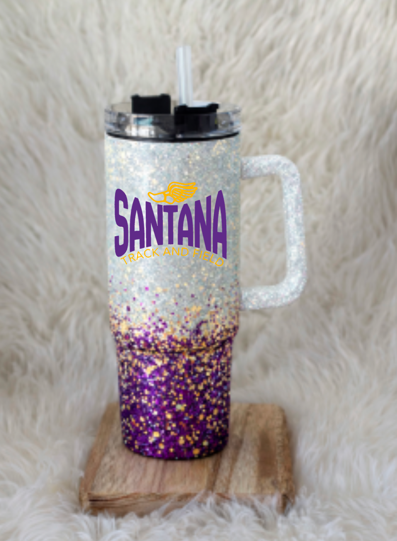 Santana Track & Field 40 oz Glitter Stainless Steel Tumbler