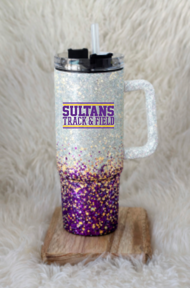 Santana Track & Field 40 oz Glitter Stainless Steel Tumbler