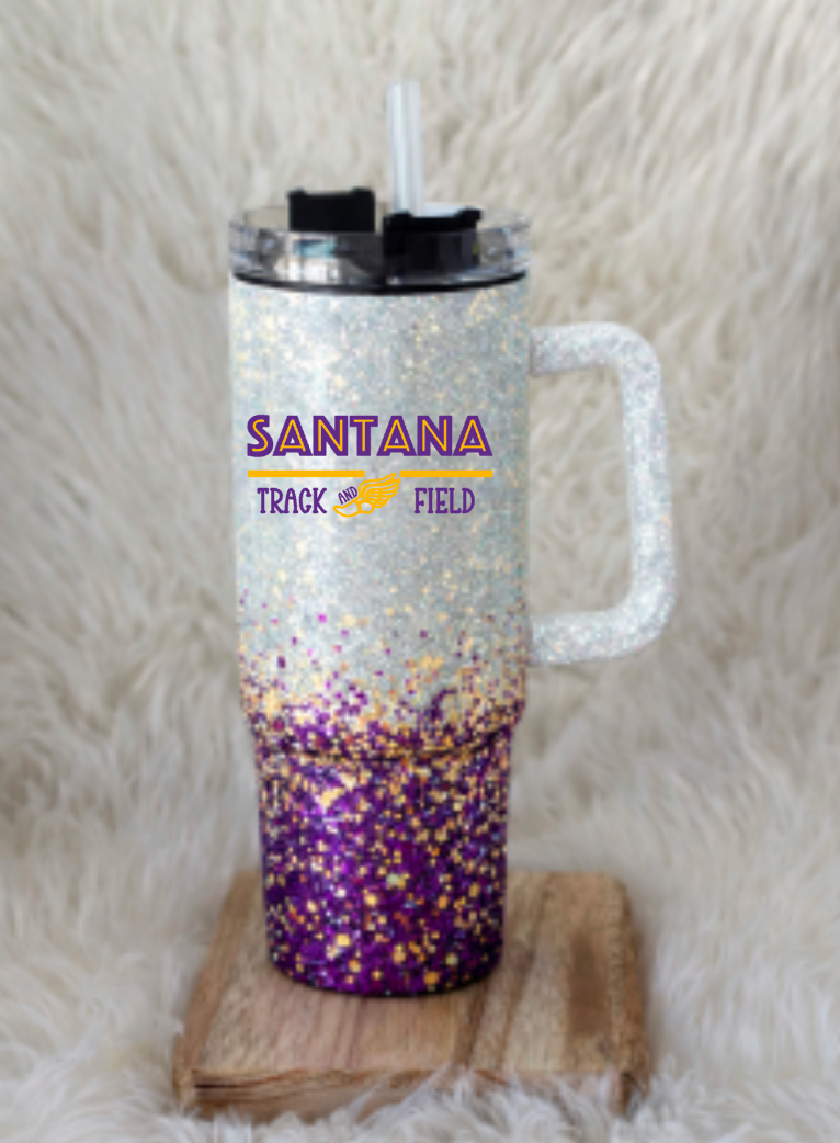 Santana Track & Field 40 oz Glitter Stainless Steel Tumbler
