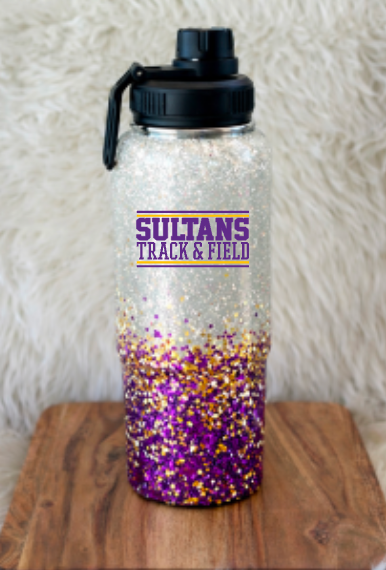Santana Track & Field 30 oz Glitter Stainless Steel Water Bottle