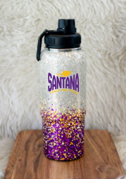 Santana Track & Field 30 oz Glitter Stainless Steel Water Bottle