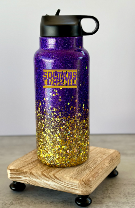 Santana Track & Field 30 oz Glitter Stainless Steel Water Bottle