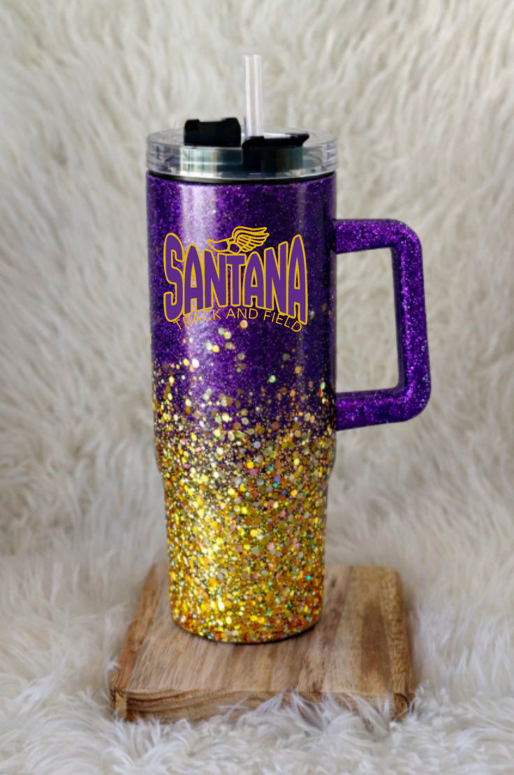 Santana Track & Field 40 oz Glitter Stainless Steel Tumbler