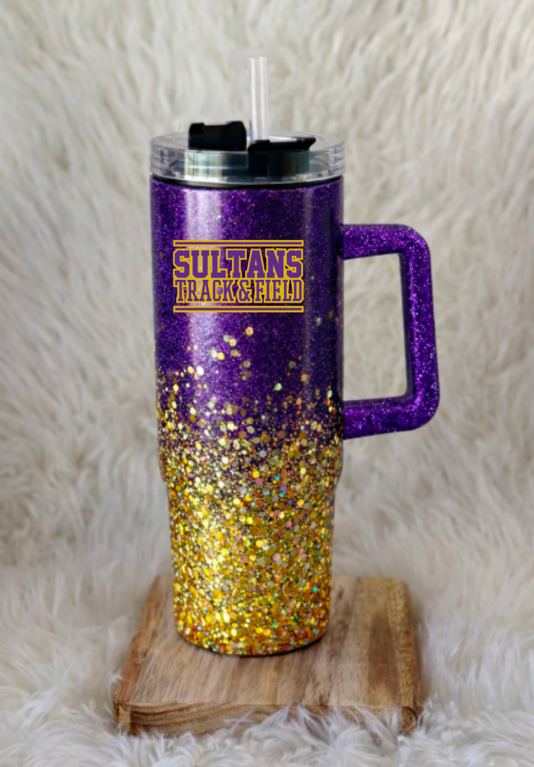 Santana Track & Field 40 oz Glitter Stainless Steel Tumbler