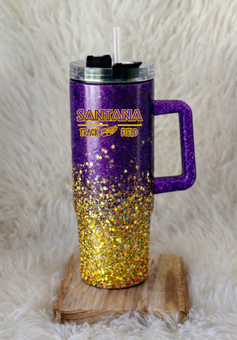 Santana Track & Field 40 oz Glitter Stainless Steel Tumbler
