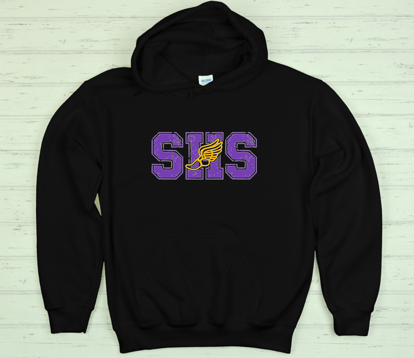 SHS Track Grunge Logo Hoodie | Gildan Unisex Hoodie | Santana Track & Field Spirit Wear