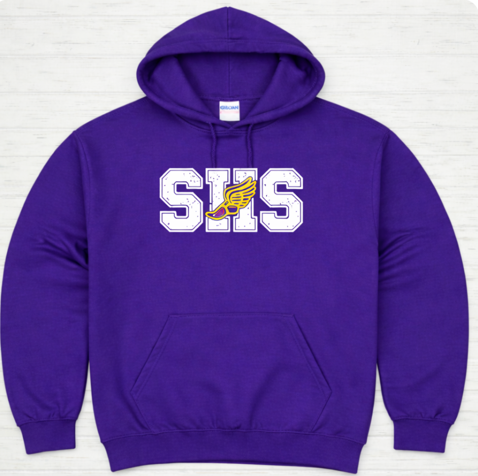 SHS Track Grunge Logo Hoodie | Gildan Unisex Hoodie | Santana Track & Field Spirit Wear