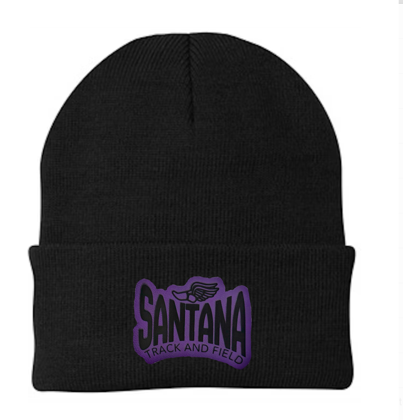 Knit Beanie with Leather Patch – Santana Track & Field / SHS