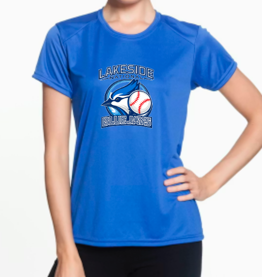 WOMEN'S LAKESIDE NATIONAL BLUE JAYS DRY-FIT PERFORMANCE SHIRT