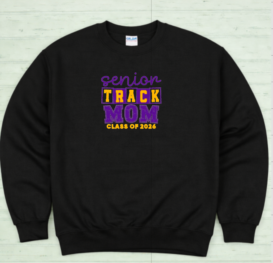 Senior Track Mom Crewneck Sweatshirt – Santana Track & Field Class of 2026 | Custom Spirit Wear