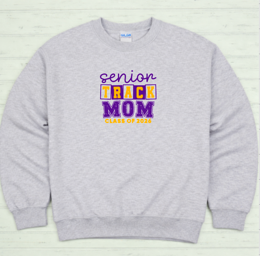 Senior Track Mom Crewneck Sweatshirt – Santana Track & Field Class of 2026 | Custom Spirit Wear