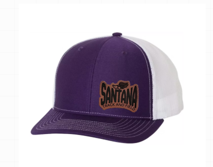 Santana Track & Field Leather Patch Hat – Custom Team Spirit Snapback