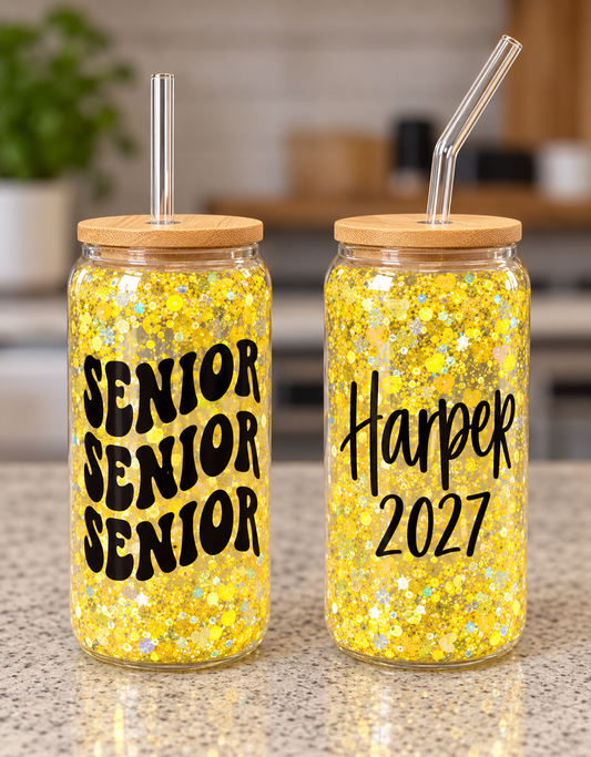 Personalized Senior Snow Globe Tumbler – 16 oz or 20 oz