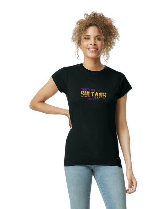 Women’s Fitted Soft Style Santana Sultans Striped Soccer T-Shirt