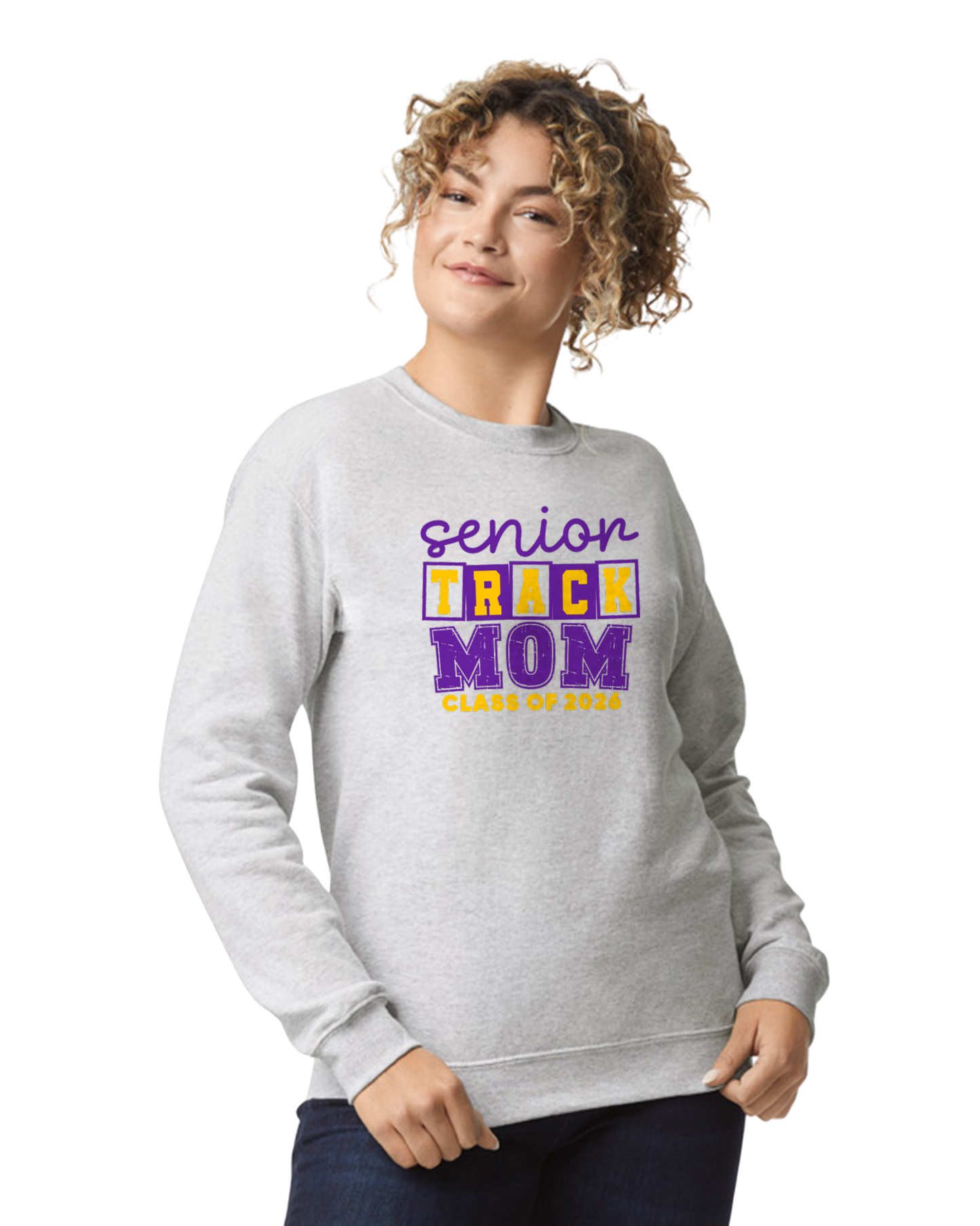 Senior Track Mom Crewneck Sweatshirt – Santana Track & Field Class of 2026 | Custom Spirit Wear