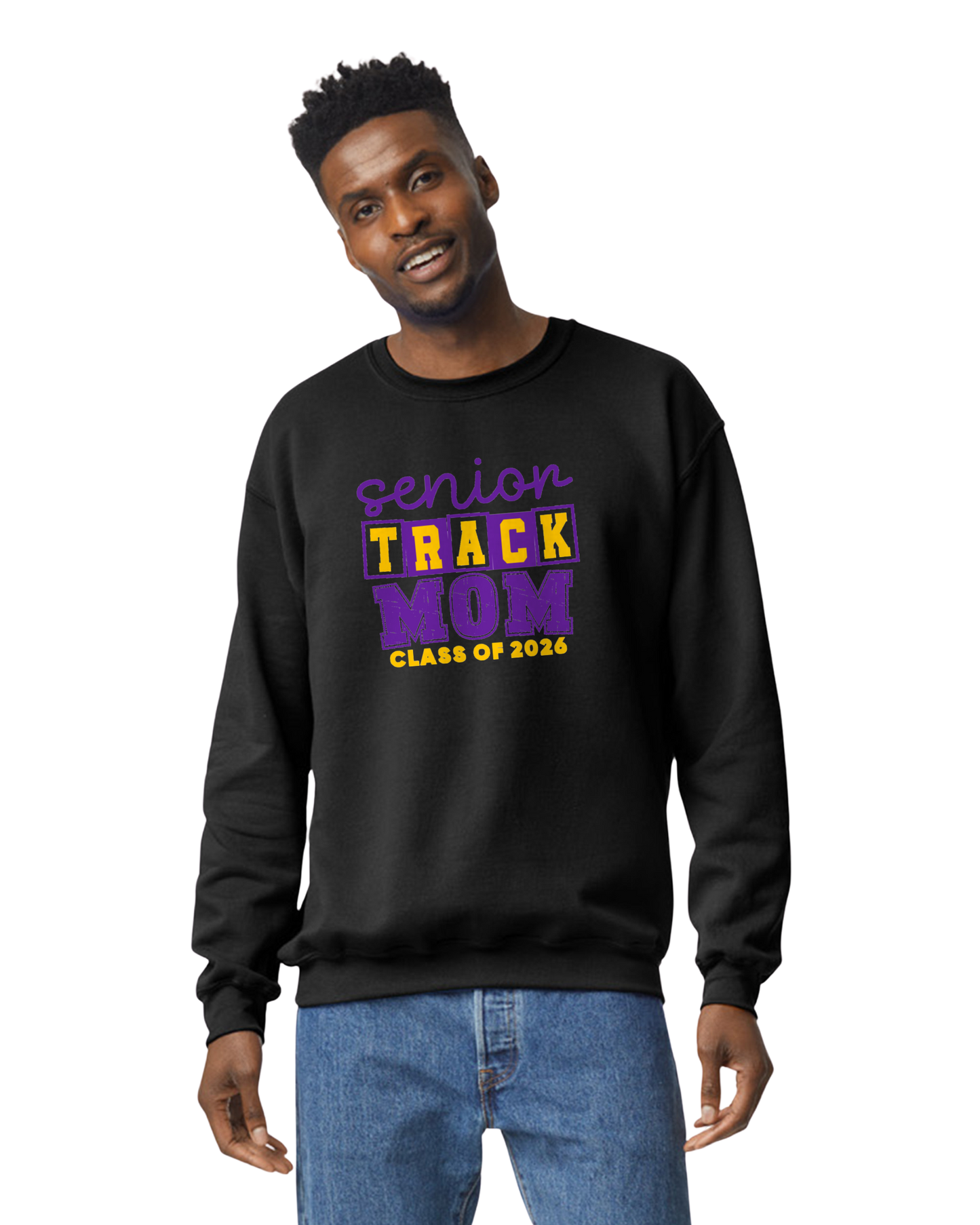 Senior Track Mom Crewneck Sweatshirt – Santana Track & Field Class of 2026 | Custom Spirit Wear