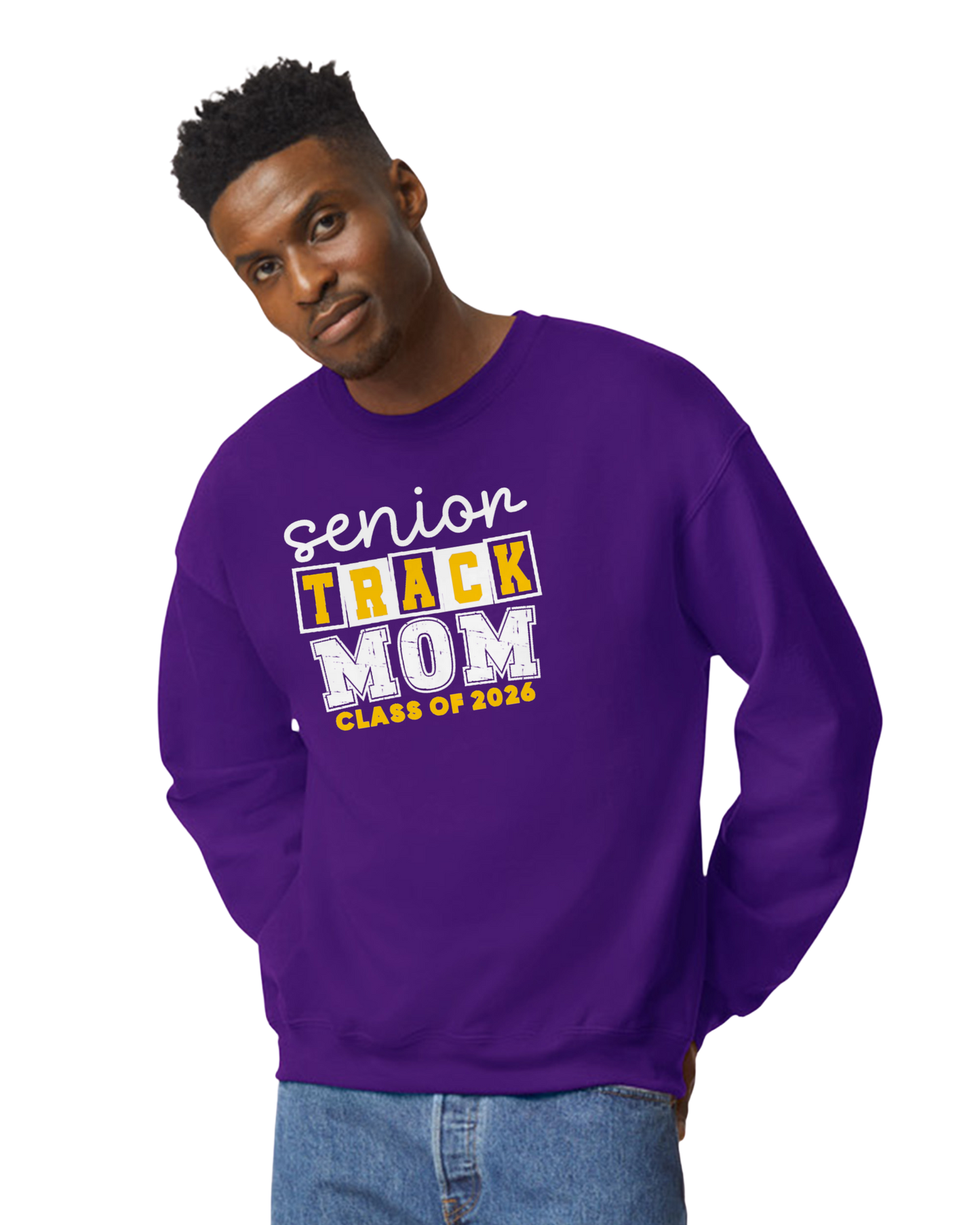 Senior Track Mom Crewneck Sweatshirt – Santana Track & Field Class of 2026 | Custom Spirit Wear